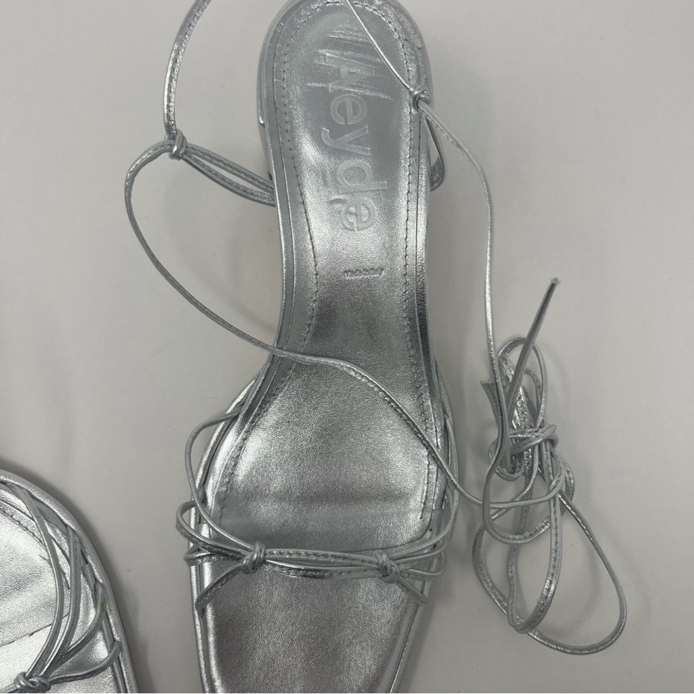 Aeyde Silver Leather Sandals